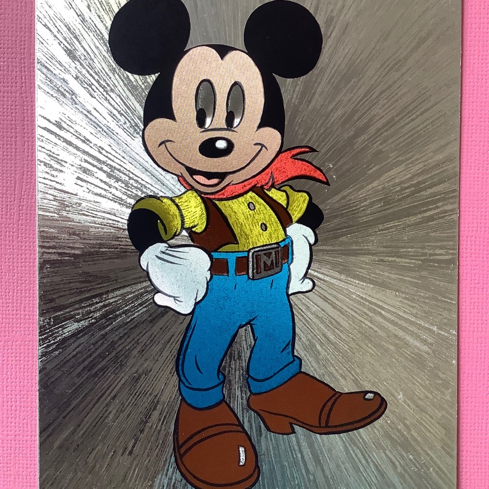 Mickey Mouse Shimmery Silver Walt Disney postcard